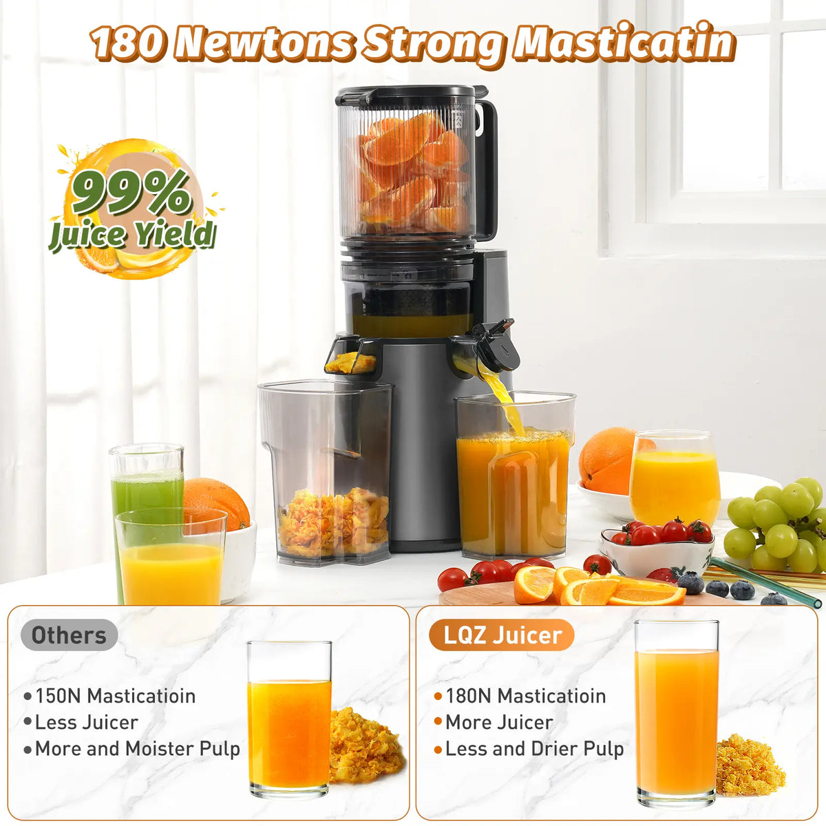 Easy-Clean Vertical Cold Press Juicer