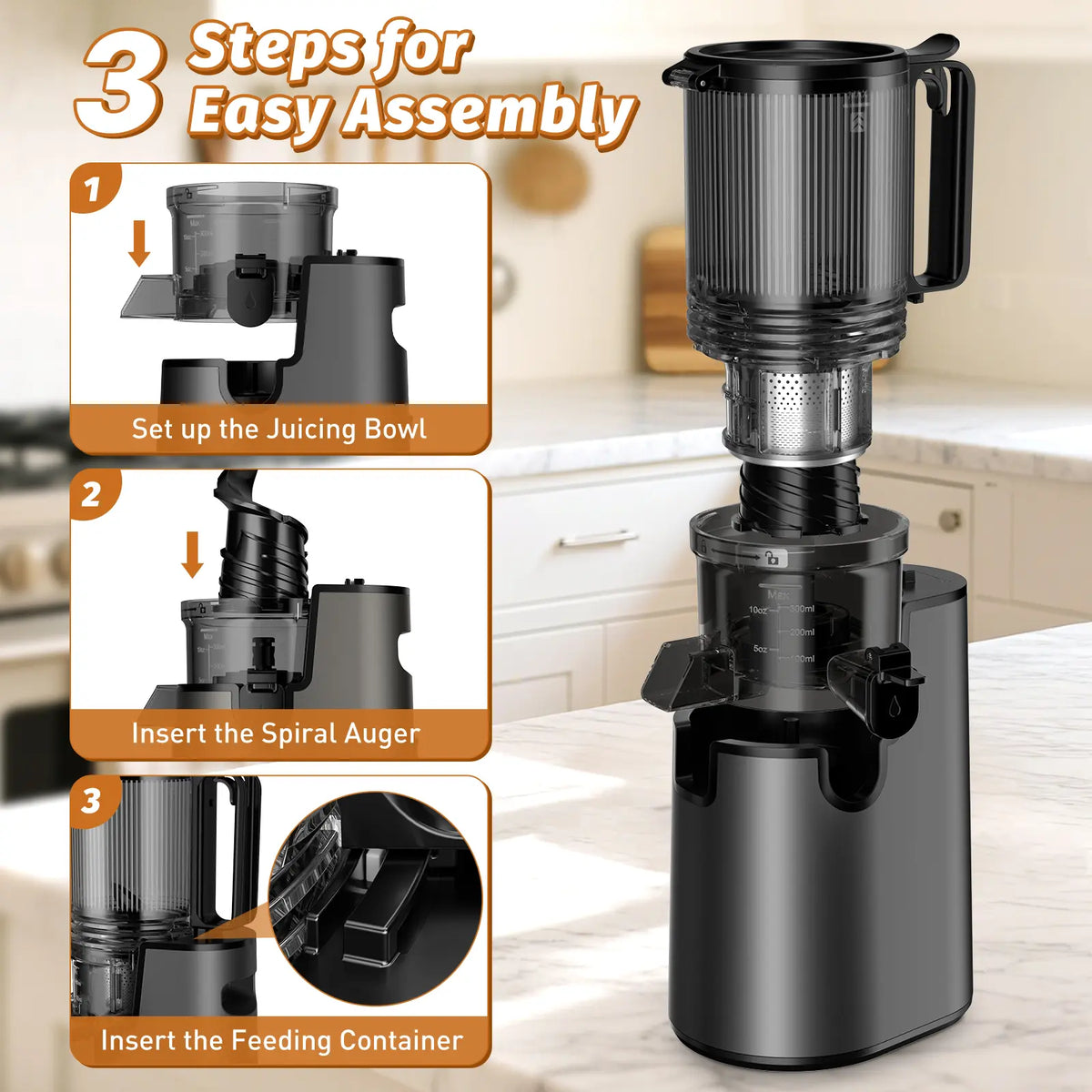 Easy-Clean Vertical Cold Press Juicer